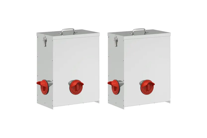 Vidaxl Chicken Feeder 2 Pcs Silver 325 X 205 X 43 Cm Vidaxl Chicken Feeder 2 Pcs Silver 325 X 205 X 43 Cm