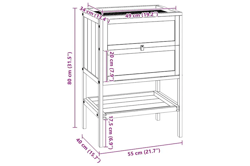 Vidaxl Hamster Cage 55x40x80 Cm Solid Wood Fir Vidaxl Hamster Cage 55x40x80 Cm Solid Wood Fir