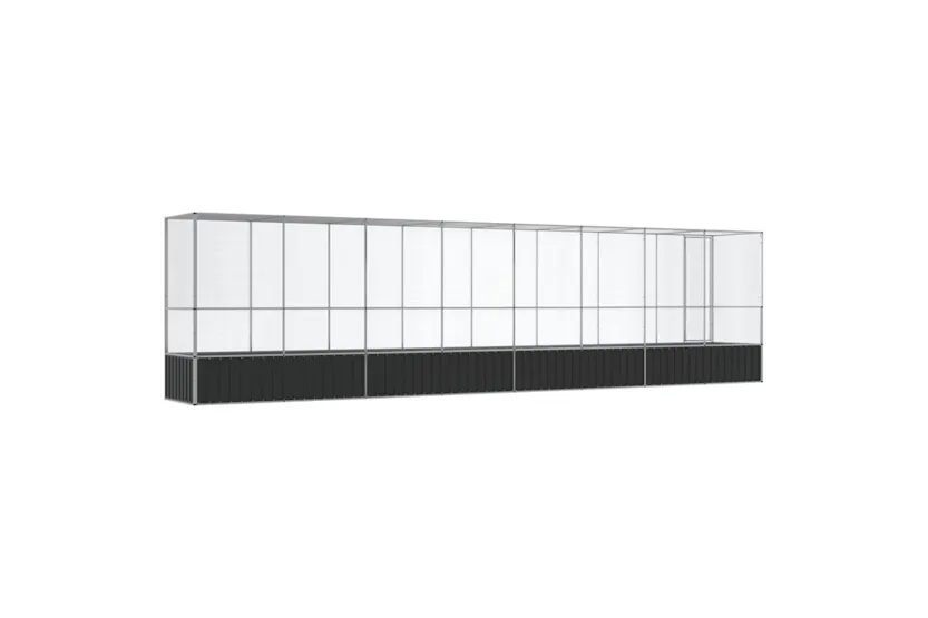 Vidaxl Aviary With Extension Silver 8345x107x212 Cm Steel Vidaxl Aviary With Extension Silver 8345x107x212 Cm Steel