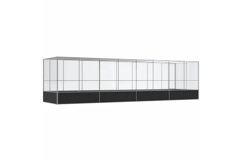 Vidaxl Aviary With Extension Silver 832x207x212 Cm Steel Vidaxl Aviary With Extension Silver 832x207x212 Cm Steel