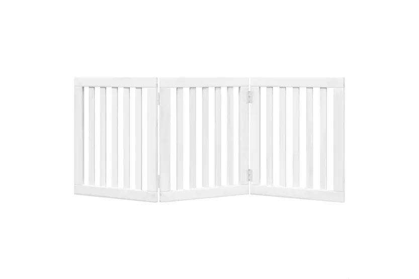 Vidaxl Dog Gate Foldable 3 Panels White 150 Cm Poplar Wood Vidaxl Dog Gate Foldable 3 Panels White 150 Cm Poplar Wood