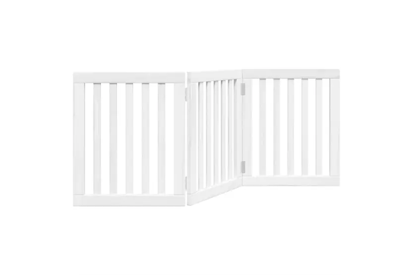 Vidaxl Dog Gate Foldable 3 Panels White 150 Cm Poplar Wood Vidaxl Dog Gate Foldable 3 Panels White 150 Cm Poplar Wood