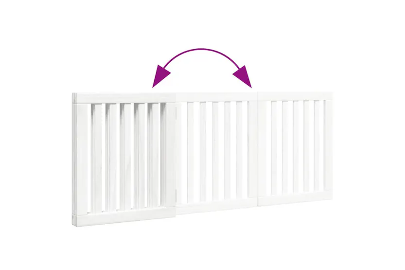 Vidaxl Dog Gate Foldable 3 Panels White 150 Cm Poplar Wood Vidaxl Dog Gate Foldable 3 Panels White 150 Cm Poplar Wood