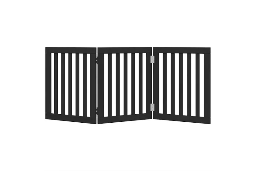 Vidaxl Dog Gate Foldable 3 Panels Black 150 Cm Poplar Wood Vidaxl Dog Gate Foldable 3 Panels Black 150 Cm Poplar Wood