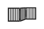 Vidaxl Dog Gate Foldable 3 Panels Black 150 Cm Poplar Wood Vidaxl Dog Gate Foldable 3 Panels Black 150 Cm Poplar Wood