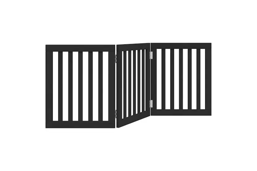 Vidaxl Dog Gate Foldable 3 Panels Black 150 Cm Poplar Wood Vidaxl Dog Gate Foldable 3 Panels Black 150 Cm Poplar Wood