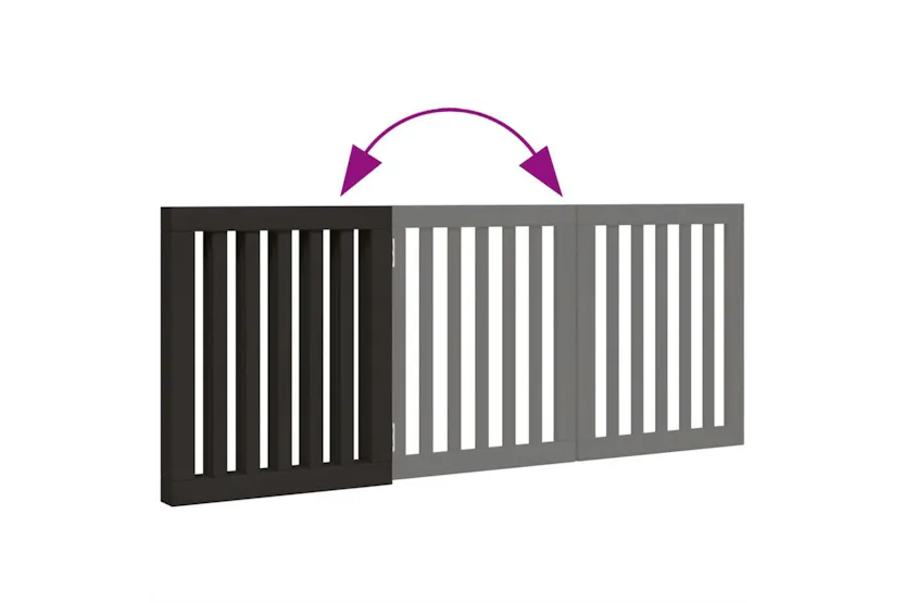 Vidaxl Dog Gate Foldable 3 Panels Black 150 Cm Poplar Wood Vidaxl Dog Gate Foldable 3 Panels Black 150 Cm Poplar Wood