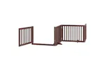 Vidaxl Dog Gate With Door Foldable 4 Panels Brown 320 Cm Poplar Wood Vidaxl Dog Gate With Door Foldable 4 Panels Brown 320 Cm Poplar Wood