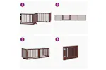 Vidaxl Dog Gate With Door Foldable 4 Panels Brown 320 Cm Poplar Wood Vidaxl Dog Gate With Door Foldable 4 Panels Brown 320 Cm Poplar Wood