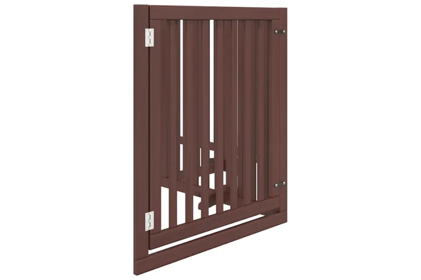 Vidaxl Dog Gate With Door Foldable 4 Panels Brown 320 Cm Poplar Wood Vidaxl Dog Gate With Door Foldable 4 Panels Brown 320 Cm Poplar Wood
