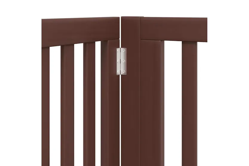 Vidaxl Dog Gate With Door Foldable 4 Panels Brown 320 Cm Poplar Wood Vidaxl Dog Gate With Door Foldable 4 Panels Brown 320 Cm Poplar Wood