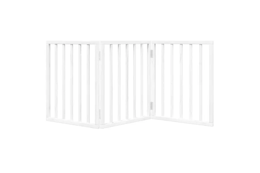 Vidaxl Dog Gate Foldable 3 Panels White 150 Cm Poplar Wood Vidaxl Dog Gate Foldable 3 Panels White 150 Cm Poplar Wood