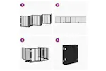 Vidaxl Dog Gate With Door Foldable 6 Panels Black 300 Cm Poplar Wood Vidaxl Dog Gate With Door Foldable 6 Panels Black 300 Cm Poplar Wood