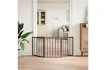Vidaxl Dog Gate Foldable 3 Panels Brown 150 Cm Poplar Wood Vidaxl Dog Gate Foldable 3 Panels Brown 150 Cm Poplar Wood