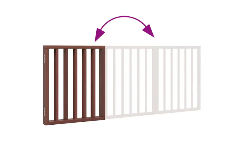 Vidaxl Dog Gate Foldable 3 Panels Brown 150 Cm Poplar Wood Vidaxl Dog Gate Foldable 3 Panels Brown 150 Cm Poplar Wood