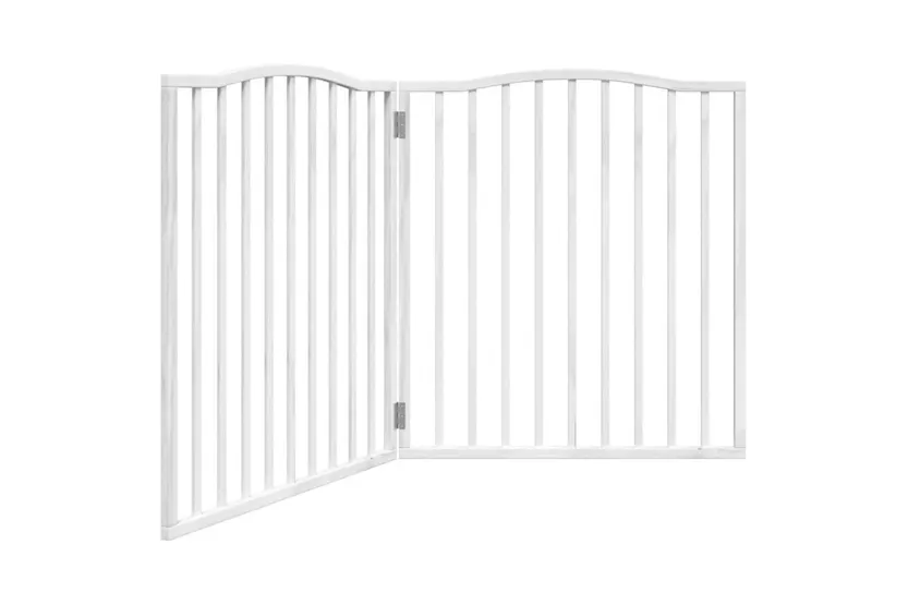 Vidaxl Dog Gate With Door Foldable 4 Panels White 320 Cm Poplar Wood Vidaxl Dog Gate With Door Foldable 4 Panels White 320 Cm Poplar Wood
