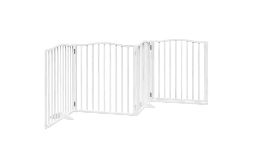 Vidaxl Dog Gate With Door Foldable 4 Panels White 320 Cm Poplar Wood Vidaxl Dog Gate With Door Foldable 4 Panels White 320 Cm Poplar Wood