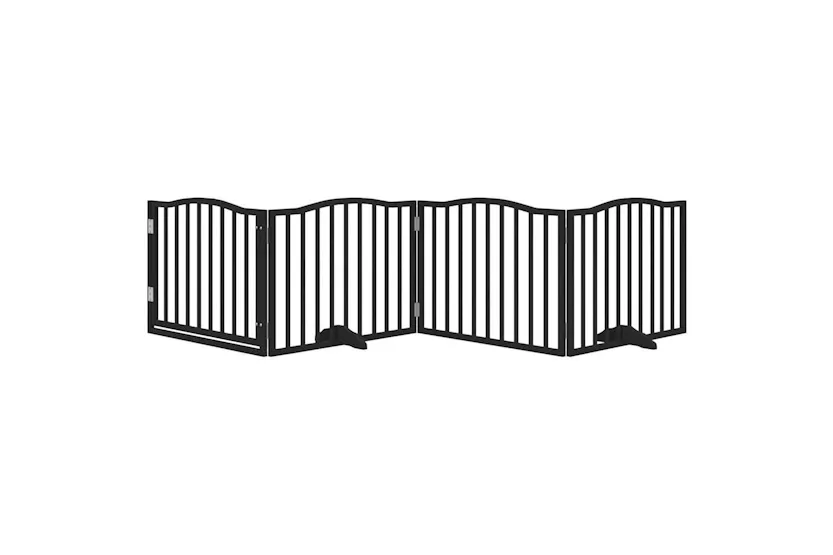 Vidaxl Dog Gate With Door Foldable 4 Panels Black 320 Cm Poplar Wood Vidaxl Dog Gate With Door Foldable 4 Panels Black 320 Cm Poplar Wood