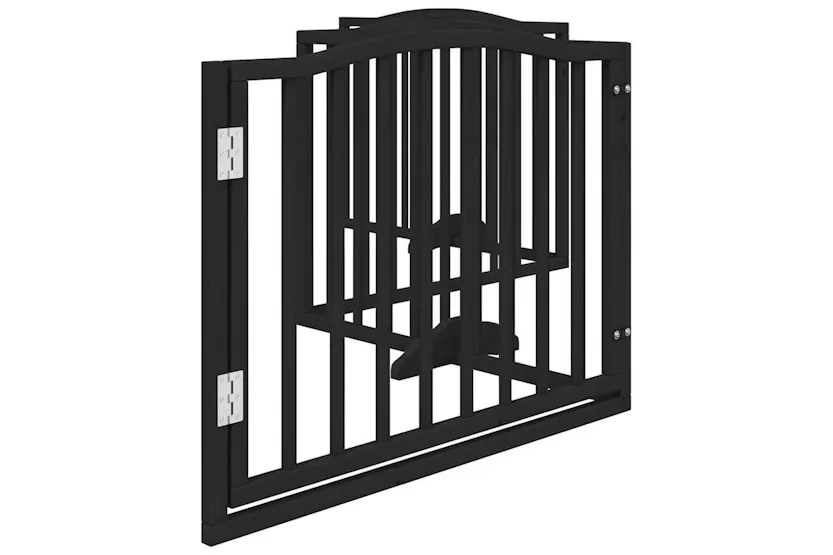 Vidaxl Dog Gate With Door Foldable 4 Panels Black 320 Cm Poplar Wood Vidaxl Dog Gate With Door Foldable 4 Panels Black 320 Cm Poplar Wood
