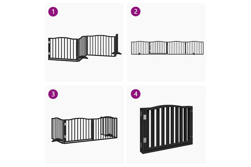 Vidaxl Dog Gate With Door Foldable 4 Panels Black 320 Cm Poplar Wood Vidaxl Dog Gate With Door Foldable 4 Panels Black 320 Cm Poplar Wood