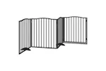 Vidaxl Dog Gate With Door Foldable 4 Panels Black 320 Cm Poplar Wood Vidaxl Dog Gate With Door Foldable 4 Panels Black 320 Cm Poplar Wood