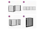 Vidaxl Dog Gate With Door Foldable 4 Panels Black 320 Cm Poplar Wood Vidaxl Dog Gate With Door Foldable 4 Panels Black 320 Cm Poplar Wood