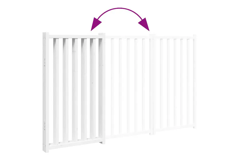 Vidaxl Dog Gate Foldable 3 Panels White 150 Cm Solid Wood Fir Vidaxl Dog Gate Foldable 3 Panels White 150 Cm Solid Wood Fir