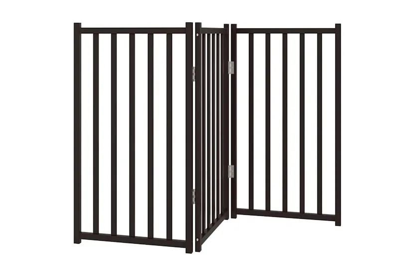Vidaxl Dog Gate Foldable 3 Panels Black 150 Cm Solid Wood Fir Vidaxl Dog Gate Foldable 3 Panels Black 150 Cm Solid Wood Fir