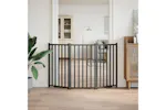 Vidaxl Dog Gate Foldable 3 Panels Black 150 Cm Solid Wood Fir Vidaxl Dog Gate Foldable 3 Panels Black 150 Cm Solid Wood Fir