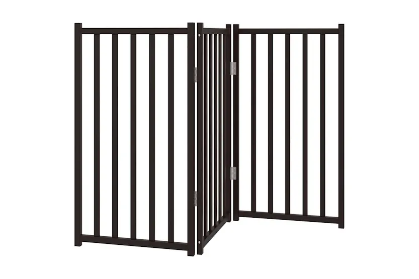 Vidaxl Dog Gate Foldable 3 Panels Black 150 Cm Solid Wood Fir Vidaxl Dog Gate Foldable 3 Panels Black 150 Cm Solid Wood Fir