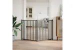 Vidaxl Dog Gate Foldable 2 Panels Black 160 Cm Solid Wood Fir Vidaxl Dog Gate Foldable 2 Panels Black 160 Cm Solid Wood Fir
