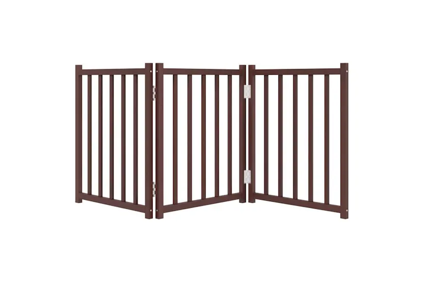 Vidaxl Dog Gate Foldable 3 Panels Brown Oak 150 Cm Solid Wood Fir Vidaxl Dog Gate Foldable 3 Panels Brown Oak 150 Cm Solid Wood Fir