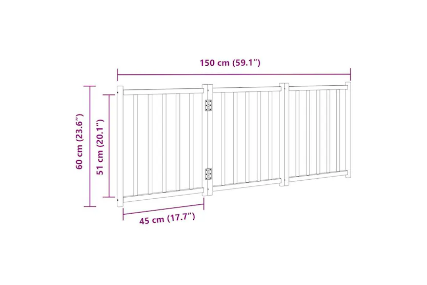 Vidaxl Dog Gate Foldable 3 Panels Brown Oak 150 Cm Solid Wood Fir Vidaxl Dog Gate Foldable 3 Panels Brown Oak 150 Cm Solid Wood Fir