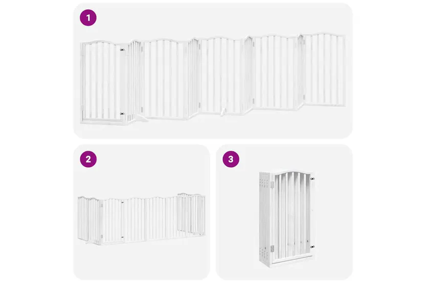 Vidaxl Dog Gate With Door Foldable 9 Panels White 450 Cm Poplar Wood Vidaxl Dog Gate With Door Foldable 9 Panels White 450 Cm Poplar Wood