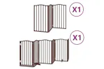 Vidaxl Dog Gate With Door Foldable 9 Panels Brown 450 Cm Poplar Wood Vidaxl Dog Gate With Door Foldable 9 Panels Brown 450 Cm Poplar Wood