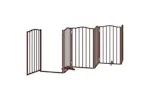 Vidaxl Dog Gate With Door Foldable 9 Panels Brown 450 Cm Poplar Wood Vidaxl Dog Gate With Door Foldable 9 Panels Brown 450 Cm Poplar Wood