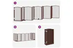 Vidaxl Dog Gate With Door Foldable 9 Panels Brown 450 Cm Poplar Wood Vidaxl Dog Gate With Door Foldable 9 Panels Brown 450 Cm Poplar Wood