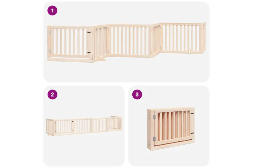 Vidaxl Dog Gate With Door Foldable 6 Panels 480 Cm Poplar Wood Vidaxl Dog Gate With Door Foldable 6 Panels 480 Cm Poplar Wood