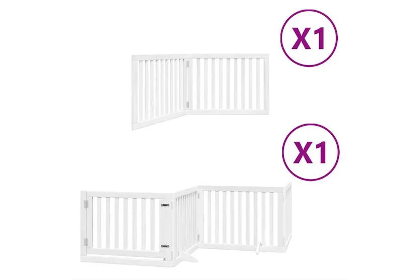 Vidaxl Dog Gate With Door Foldable 6 Panels White 480 Cm Poplar Wood Vidaxl Dog Gate With Door Foldable 6 Panels White 480 Cm Poplar Wood