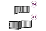 Vidaxl Dog Gate With Door Foldable 12 Panels Black 960 Cm Poplar Wood Vidaxl Dog Gate With Door Foldable 12 Panels Black 960 Cm Poplar Wood