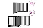 Vidaxl Dog Gate With Door Foldable 8 Panels Black 640 Cm Poplar Wood Vidaxl Dog Gate With Door Foldable 8 Panels Black 640 Cm Poplar Wood