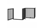 Vidaxl Dog Gate With Door Foldable 8 Panels Black 640 Cm Poplar Wood Vidaxl Dog Gate With Door Foldable 8 Panels Black 640 Cm Poplar Wood