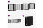 Vidaxl Dog Gate With Door Foldable 8 Panels Black 640 Cm Poplar Wood Vidaxl Dog Gate With Door Foldable 8 Panels Black 640 Cm Poplar Wood