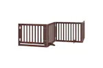 Vidaxl Dog Gate With Door Foldable 8 Panels Brown 640 Cm Poplar Wood Vidaxl Dog Gate With Door Foldable 8 Panels Brown 640 Cm Poplar Wood