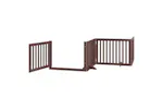 Vidaxl Dog Gate With Door Foldable 8 Panels Brown 640 Cm Poplar Wood Vidaxl Dog Gate With Door Foldable 8 Panels Brown 640 Cm Poplar Wood