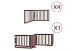 Vidaxl Dog Gate With Door Foldable 12 Panels Brown 960 Cm Poplar Wood Vidaxl Dog Gate With Door Foldable 12 Panels Brown 960 Cm Poplar Wood