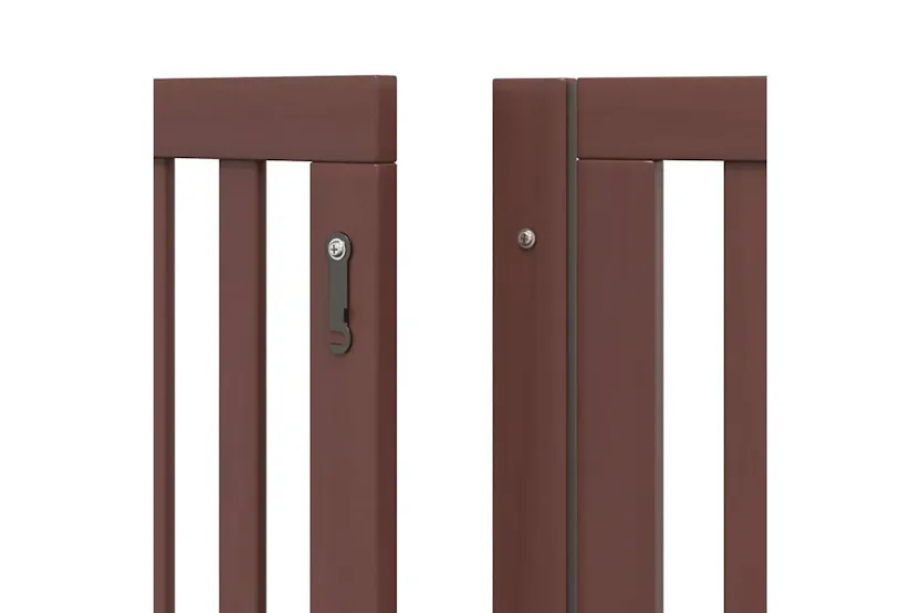 Vidaxl Dog Gate With Door Foldable 12 Panels Brown 960 Cm Poplar Wood Vidaxl Dog Gate With Door Foldable 12 Panels Brown 960 Cm Poplar Wood