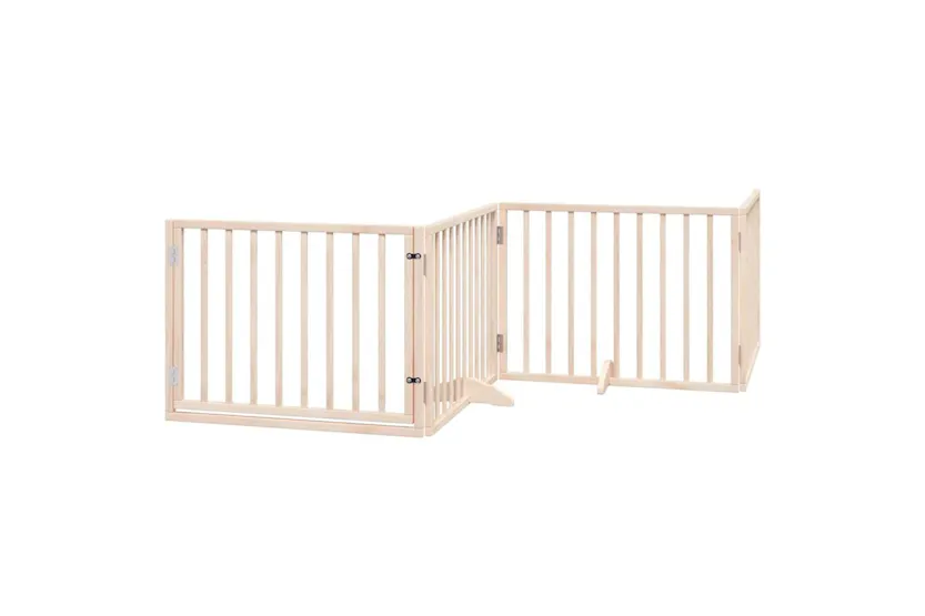 Vidaxl Dog Gate With Door Foldable 4 Panels 320 Cm Poplar Wood Vidaxl Dog Gate With Door Foldable 4 Panels 320 Cm Poplar Wood