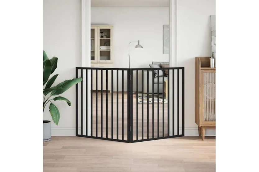 Vidaxl Dog Gate Foldable 2 Panels Black 160 Cm Poplar Wood Vidaxl Dog Gate Foldable 2 Panels Black 160 Cm Poplar Wood
