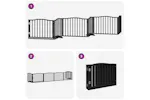 Vidaxl Dog Gate With Door Foldable 6 Panels Black 480 Cm Poplar Wood Vidaxl Dog Gate With Door Foldable 6 Panels Black 480 Cm Poplar Wood